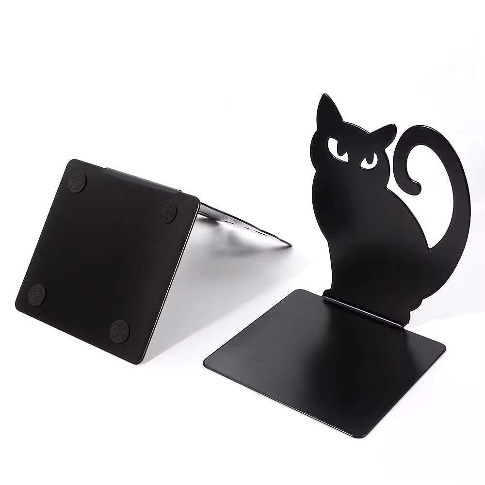 Black Cat Book Ends Heavy Book Stand Shelf Book Rack Iron Bookends Stand Iron Organizer Book Home Desk Stationery