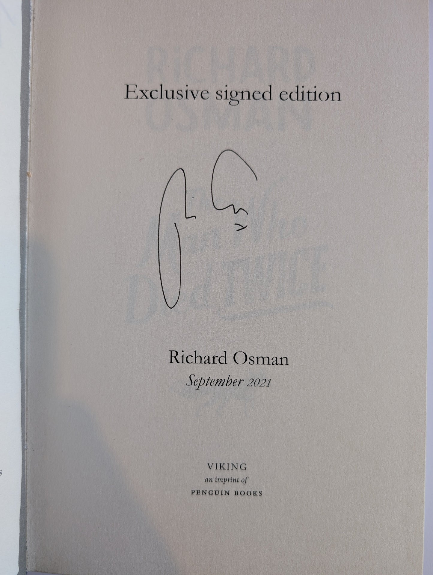 The Man Who Died Twice by Richard Osman (Hardcover, 2021, First Print First Edition) *Signed by the Author*