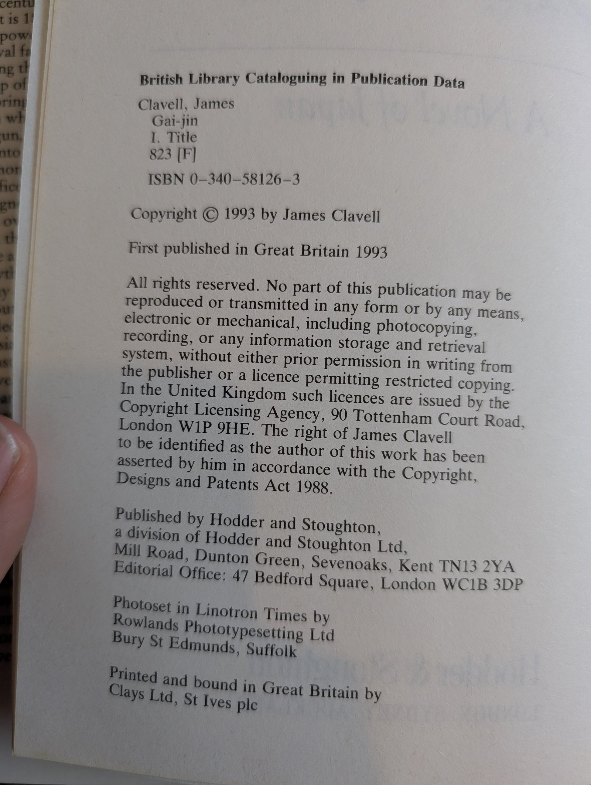 Book page with copyright information and text