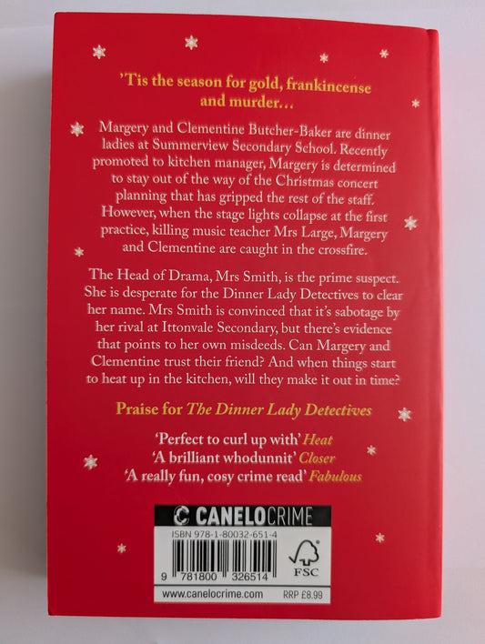 Red book cover with text and a barcode on a gray background