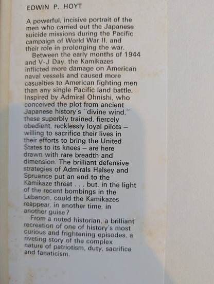 The Kamikazes by Edwin P. Hoyt (Hardcover, 1984)
