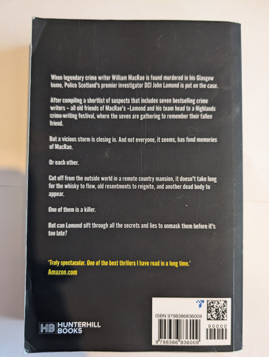 Back cover of a book with text and Hunterhill Books branding