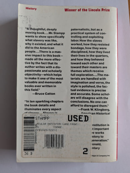 The Peculiar Institution by Kenneth M. Stampp (Paperback)