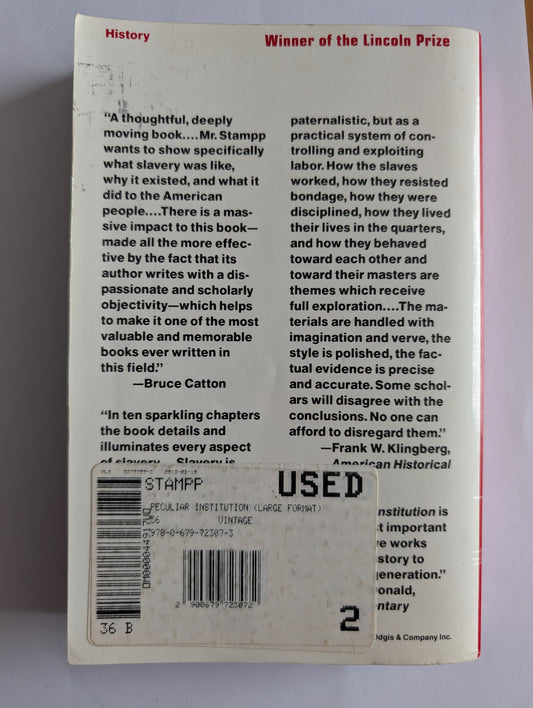 The Peculiar Institution by Kenneth M. Stampp (Paperback)